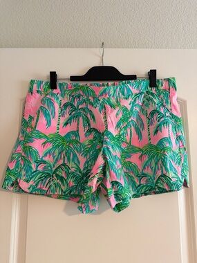 Lilly Pulitzer Ocean View Short Pink Palm XL Resort Vacation